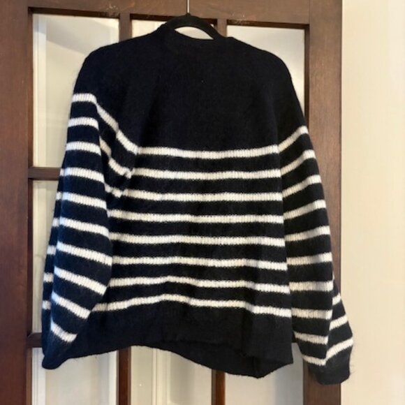 Sezane Trudy Jumper in Blue and White Stripes, Size XL - Picture 5 of 6
